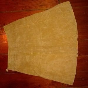 Beige Suede Skirt
